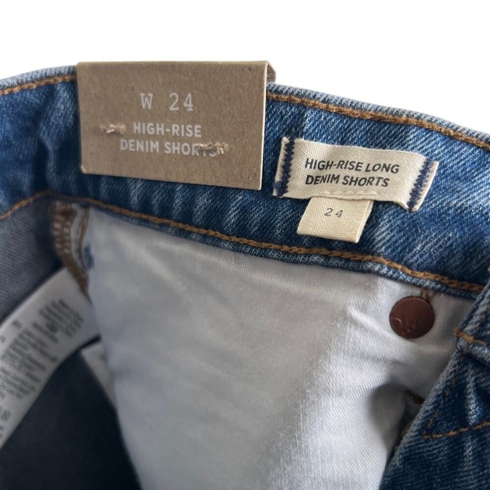 Madewell High-Rise Long Denim Shorts NWT Size 24 Button Fly - Picture 8 of 8